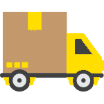 A logo of a yellow moving truck.